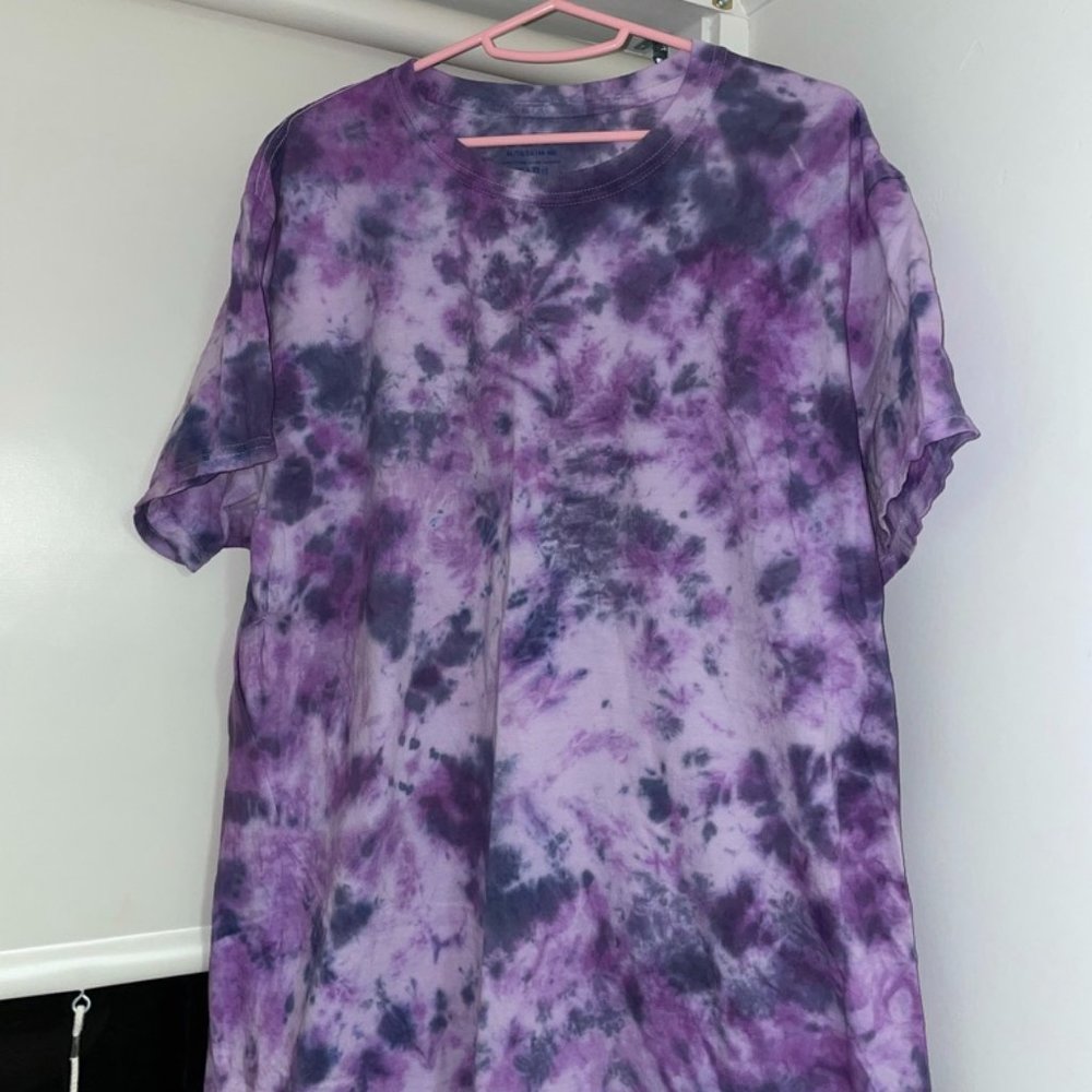 Purple and Navy Tie Dye Shirt: Nebula Pattern